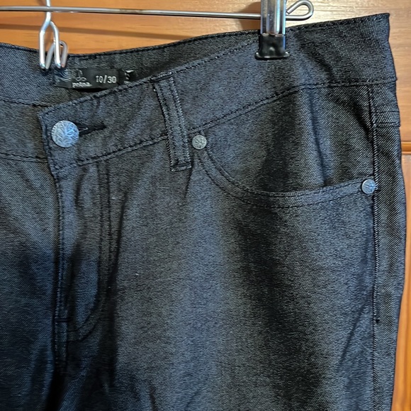 PRANA |sz 10 Women's Black Low Rise Kara Straight Leg Outdoor Trail Hiking Jeans - Picture 3 of 6